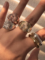 Gorgi Rose Gold Stone Bear Ring